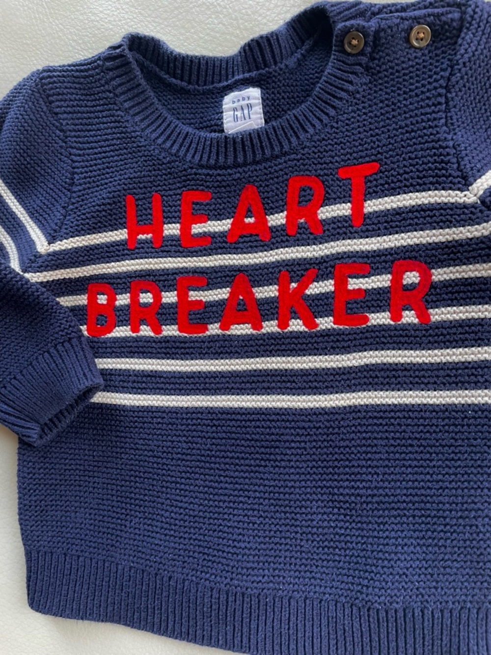 $8 💥NEW Heart Breaker Amazing Pullover Sweater, Red Embroidery, 100% Cotton